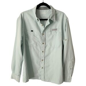 Field & Stream Long Sleeve Button Up Fishing Shirt Size SM Light‎ Blue Outdoors